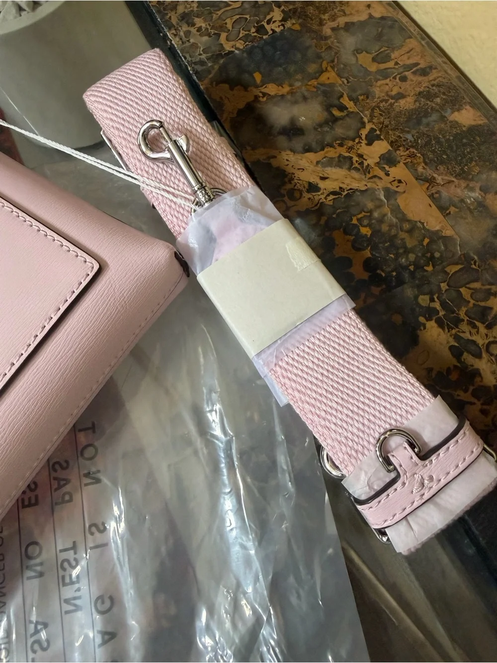 Tory Burch Pale Pink Leather Swing Bag